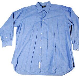 Currier & Day Blue Button-Up‎ Long Sleeve Shirt Cotton-Blend Size 18 T